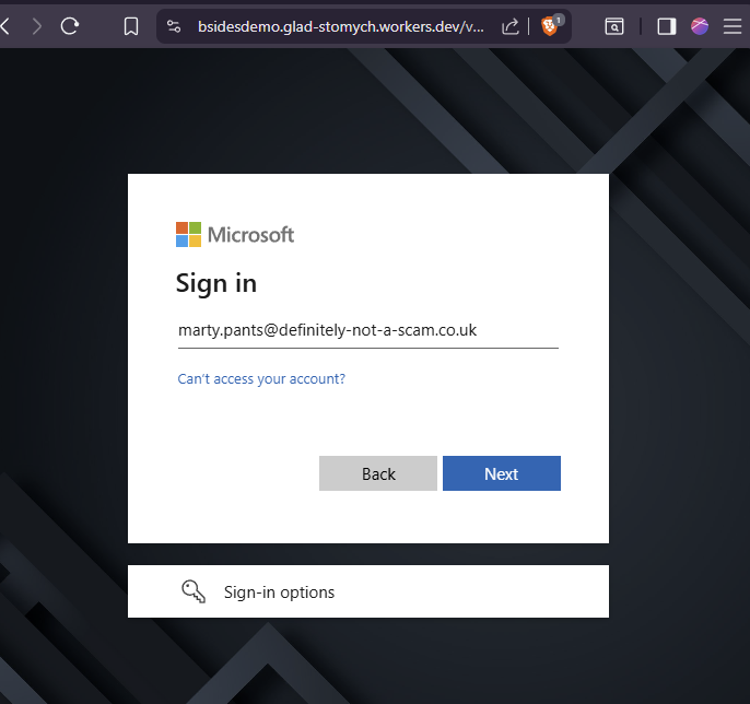 Screenshot of tokenflare user sign in to Intune page